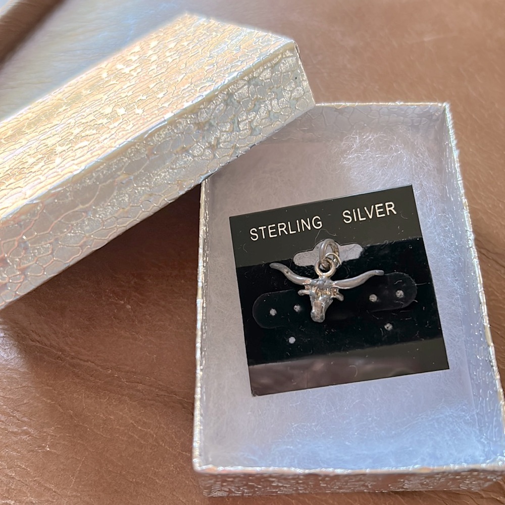 Sterling silver longhorn charm!